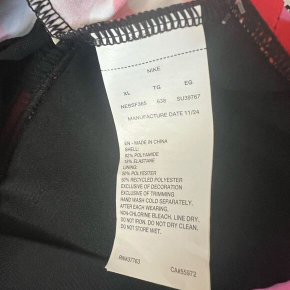 Nike Women's Jungle Floral V-Back One Piece Swimsuit- Size XL - Picture 8 of 12